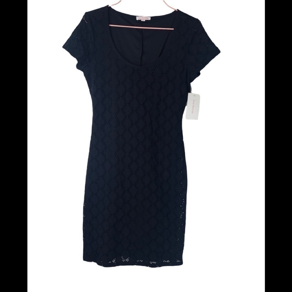 NWT Isaac Mizrahi Black Eyelet Dress Size S